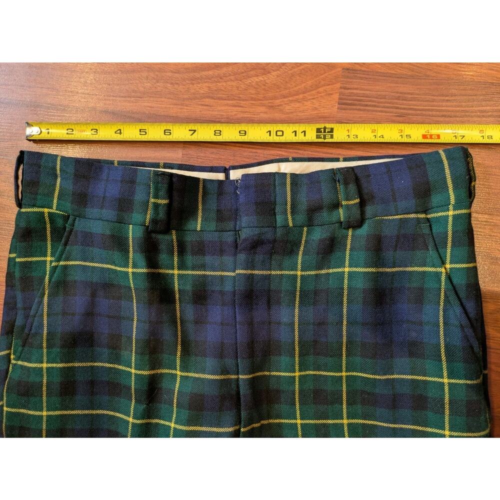 Vintage Austin Hill Wool Plaid Trousers Mens 34x30 Preppy Golf Pants Made In USA - Picture 5 of 9